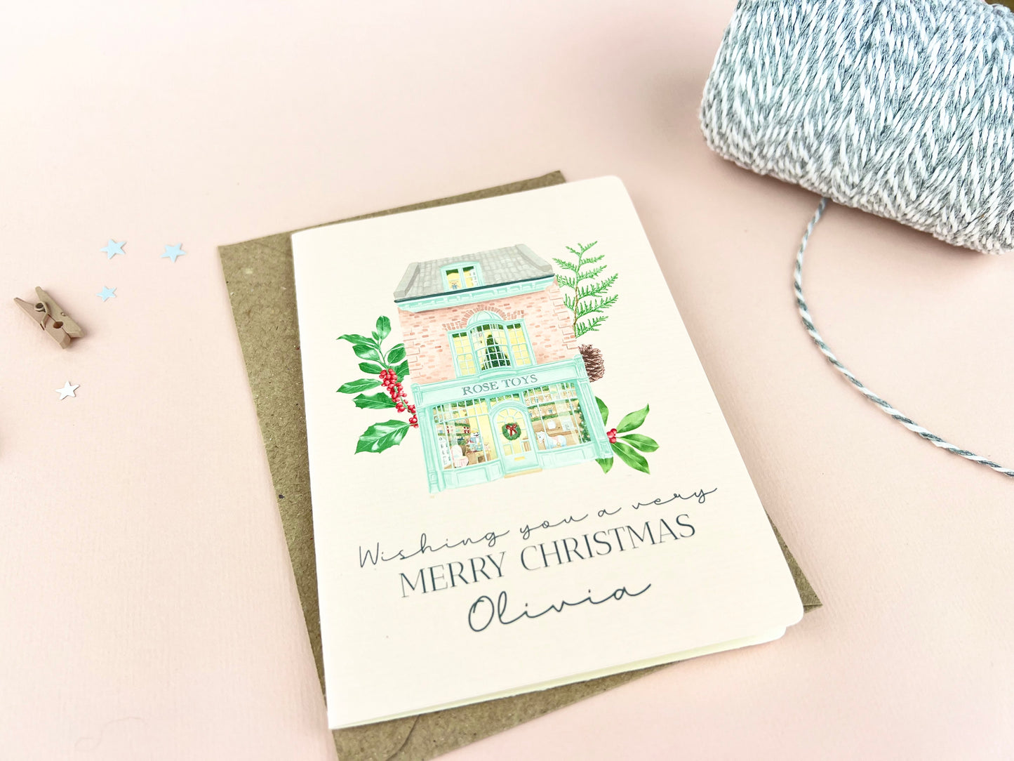 Christmas Toy Shop Personalised Card