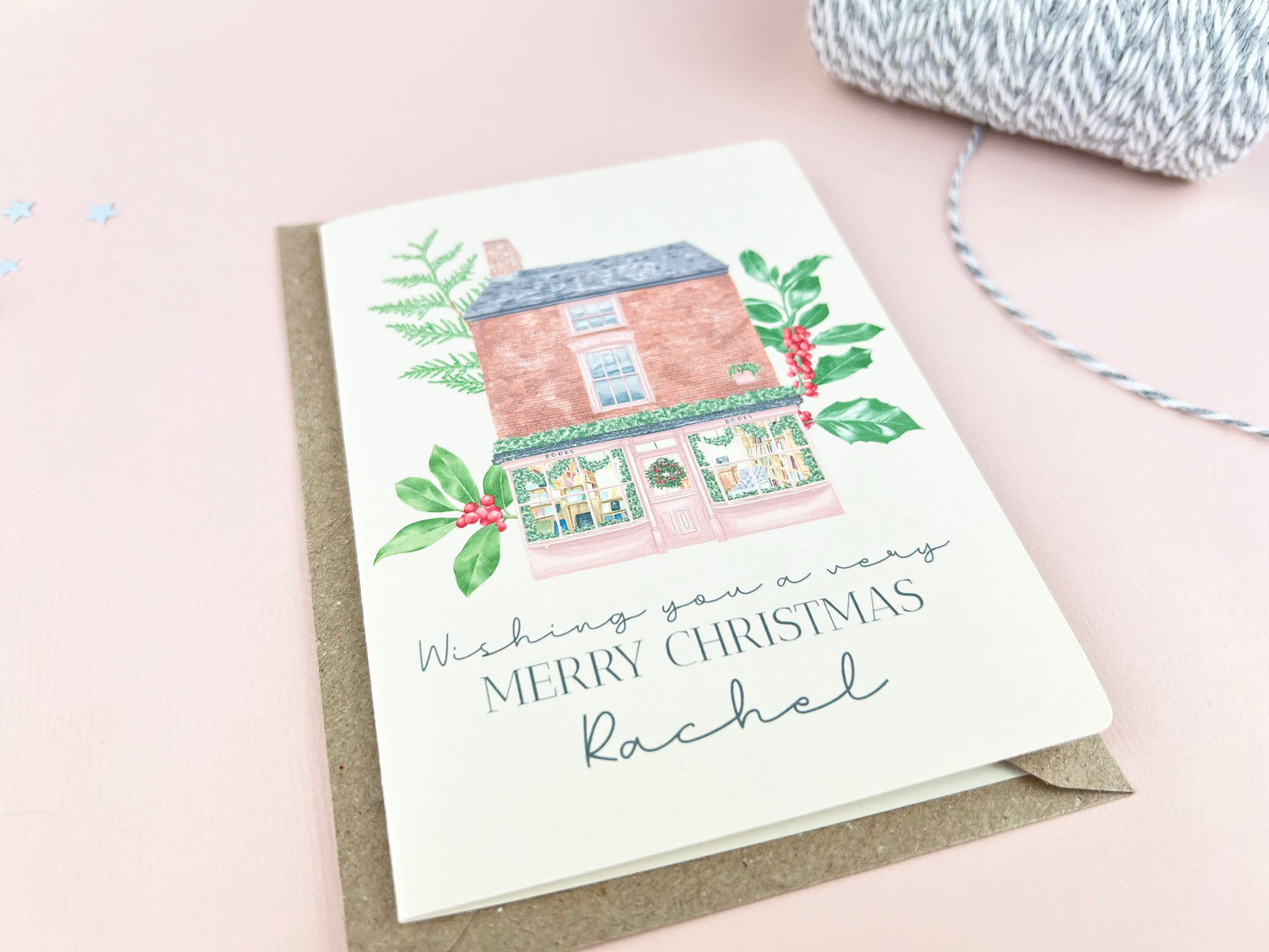 Christmas Book Shop Personalised Card