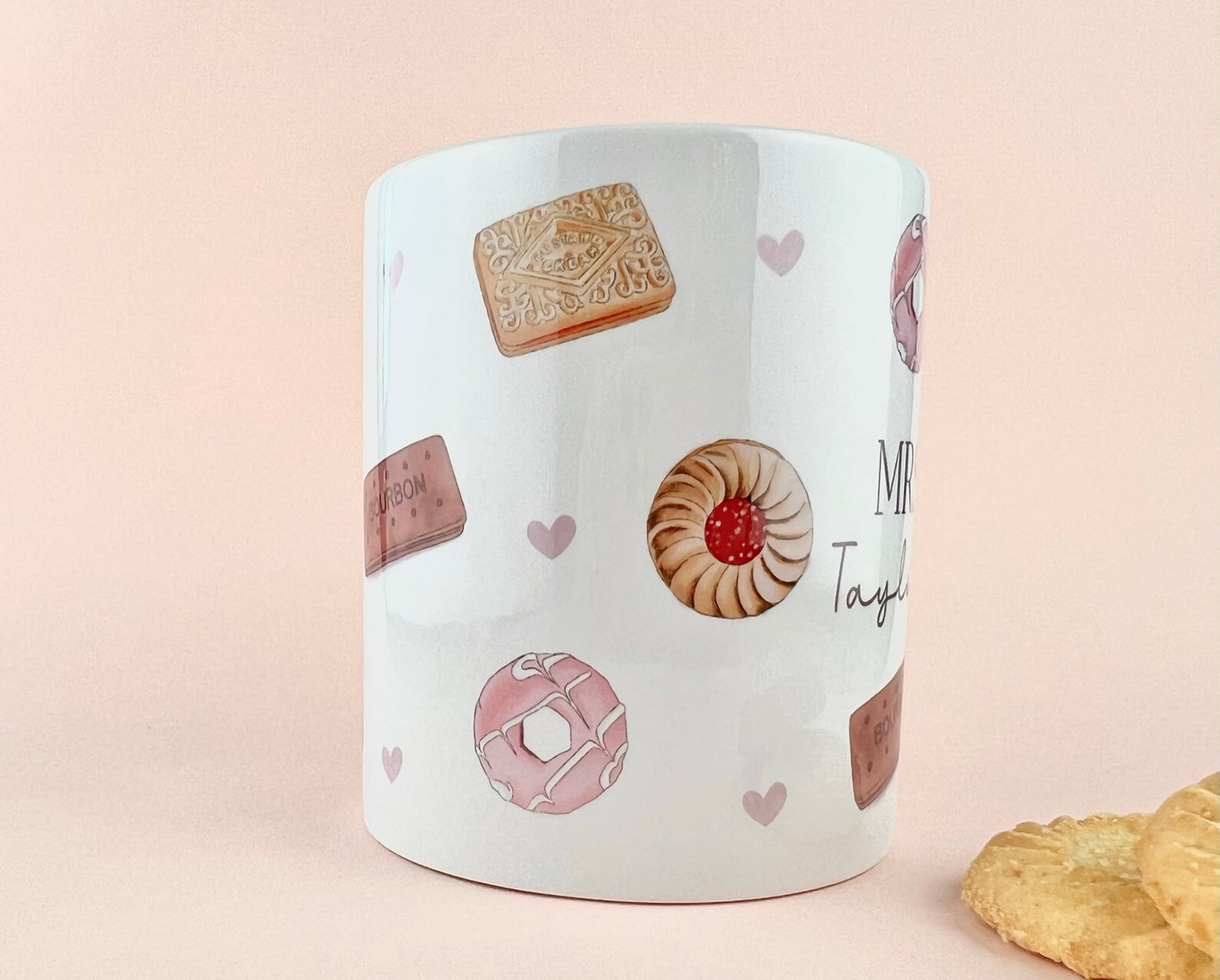 Biscuits Personalised Teacher Mug, Custom Mug, Customised Name Cup, Mrs Gift, Gift for Teacher Friend, Thank You Teacher Gift, End of Term
