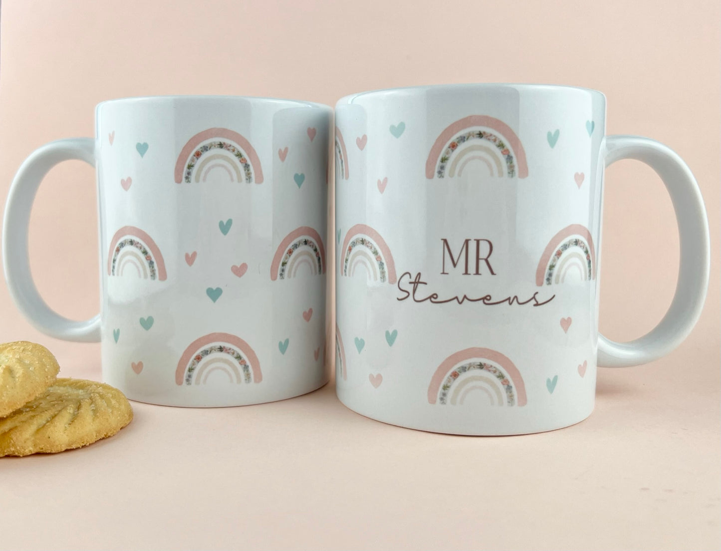 Rainbow Mr and Mrs Wedding Mugs