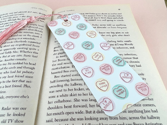 Love Heart Sweets Bookmark with Tassel