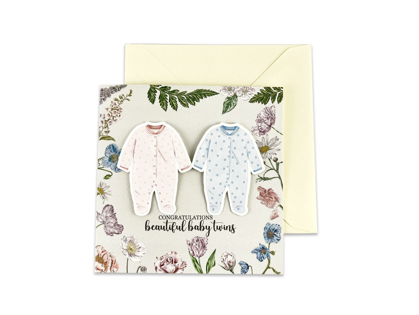 Twins Baby Grow Card