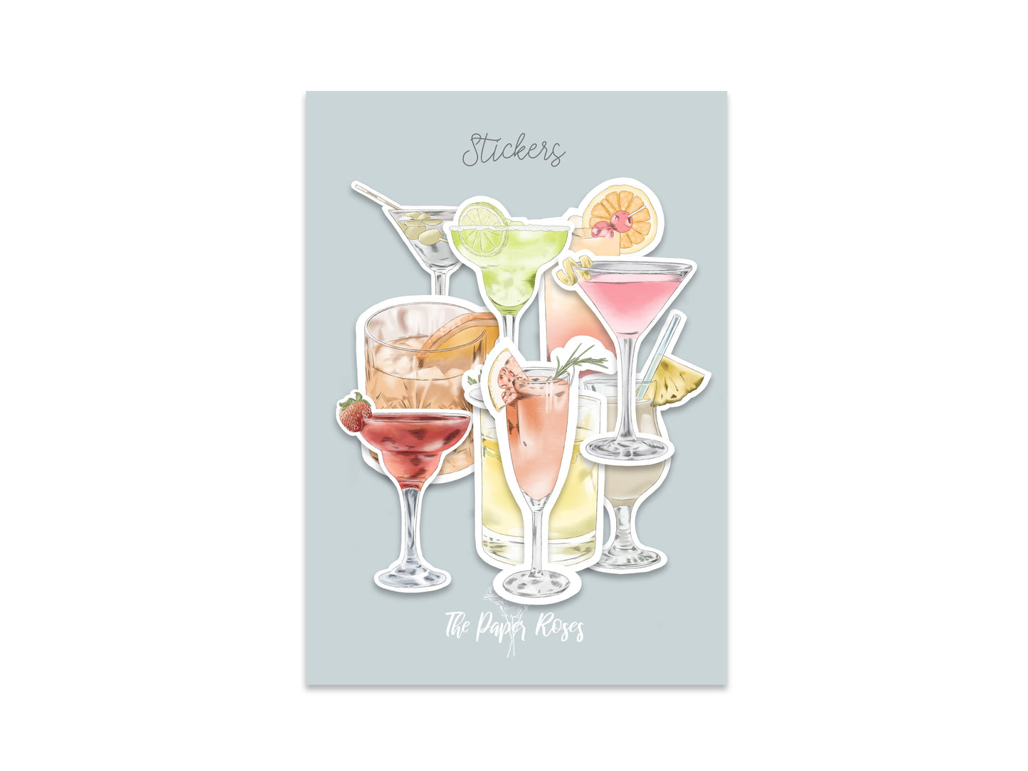 Cocktail Drinks Stickers Large