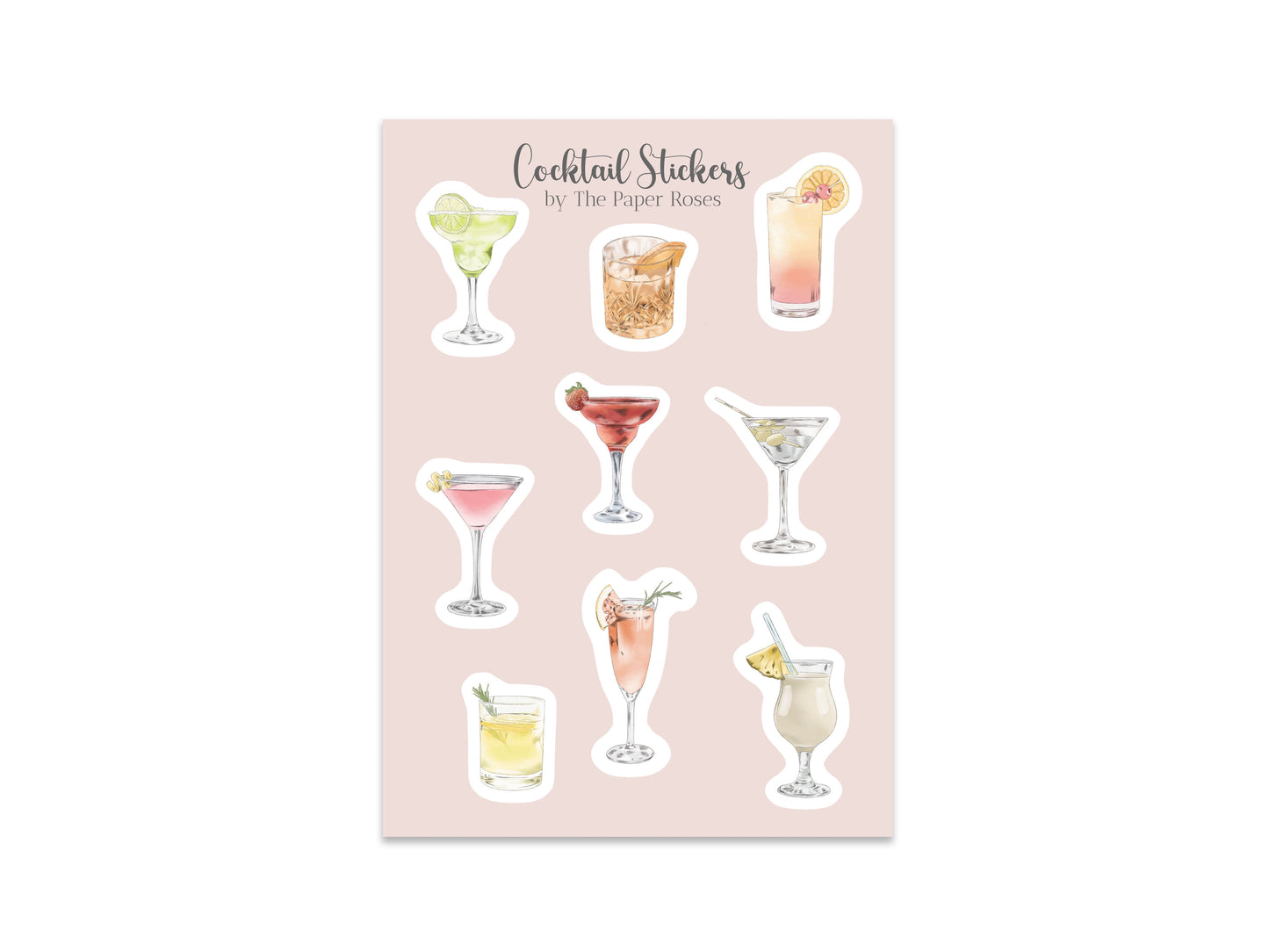 Cocktail Drinks Mini Planner Stickers