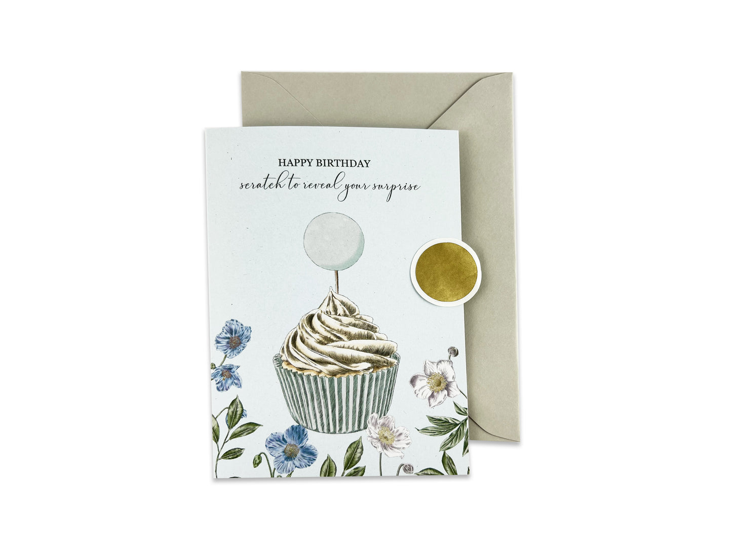 Cupcake Birthday Surprise Scratch Reveal Card