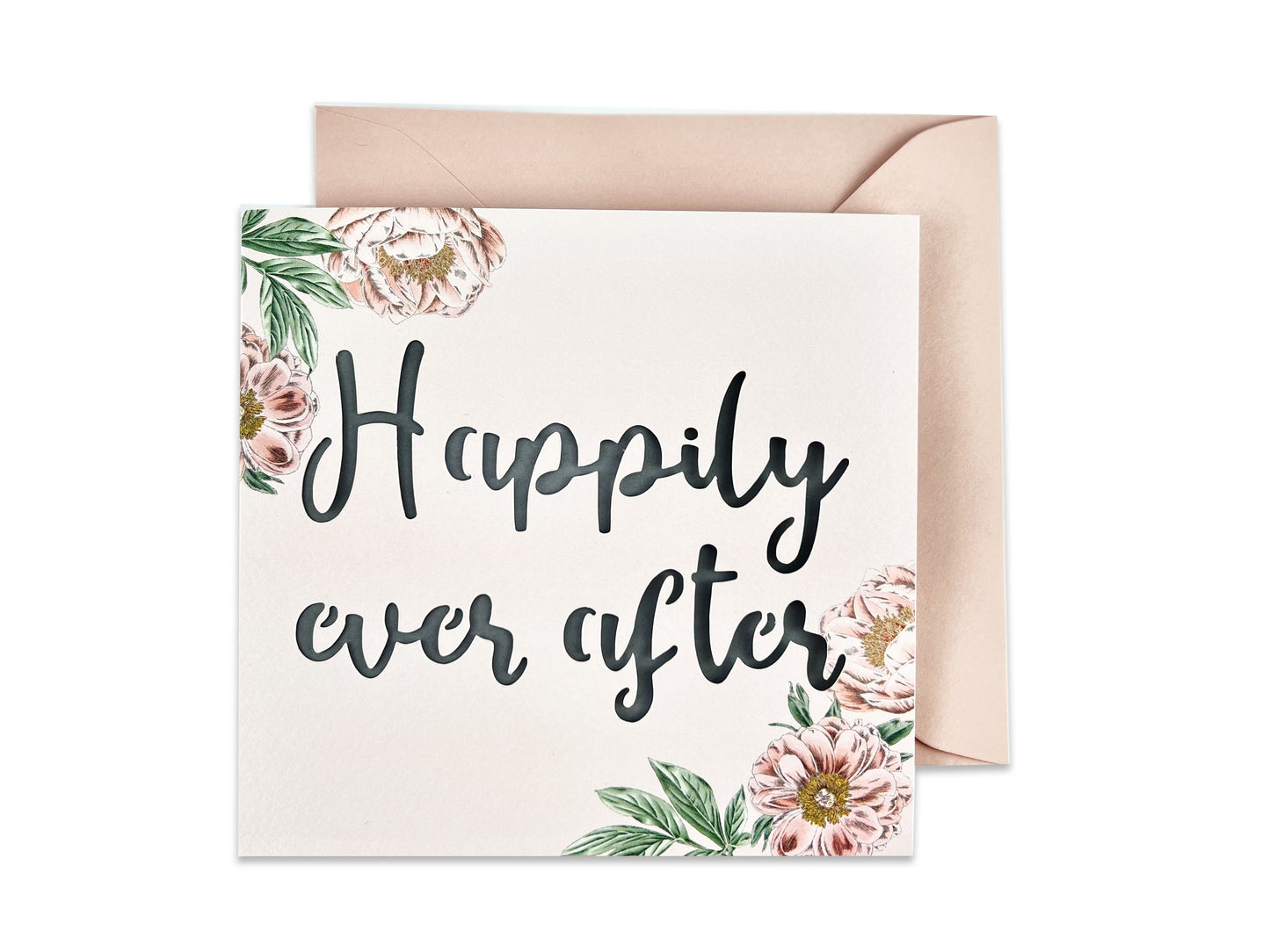 Peonies Happily Ever After Papercut Card