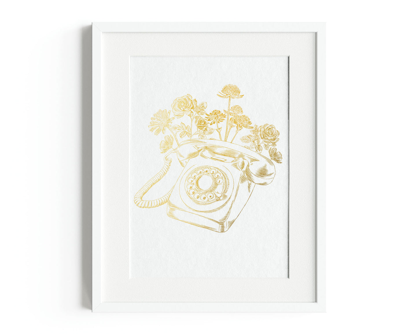 Foil Floral Telephone Print