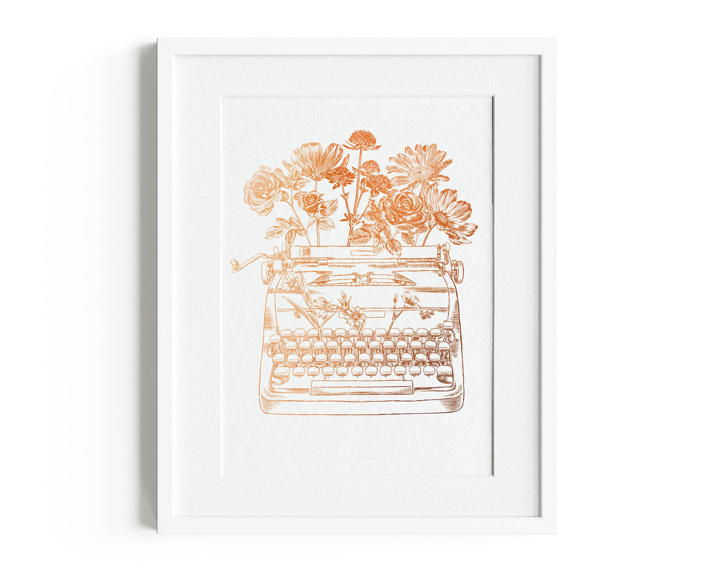 Foil Floral Typewriter Print