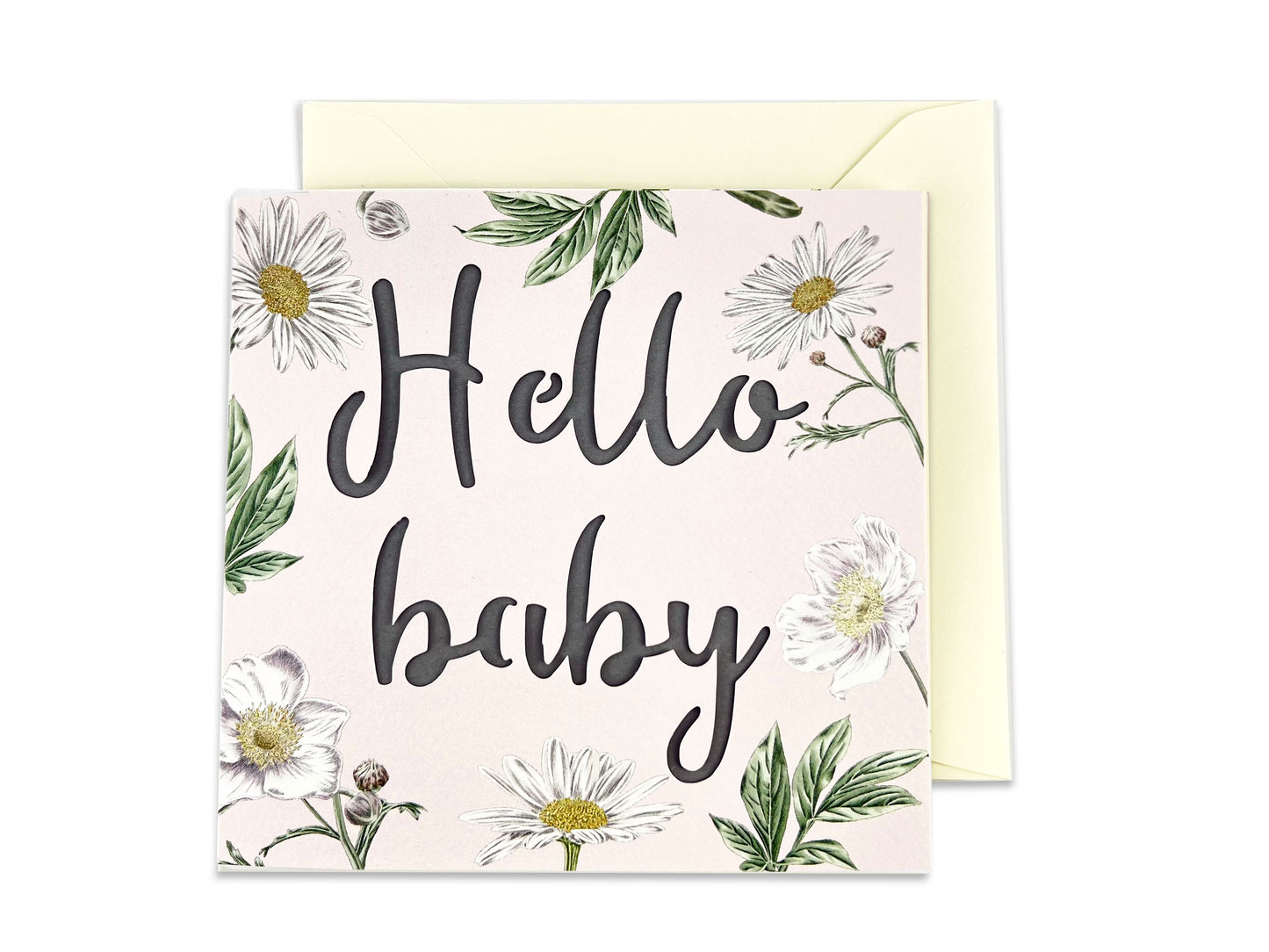 Daisy Hello Baby Papercut Card