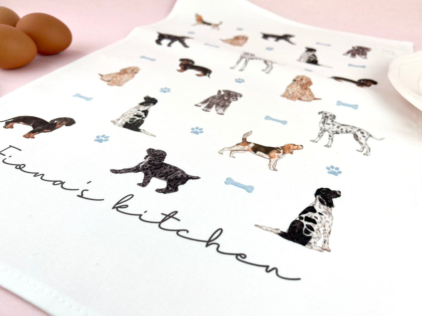 Dogs Personalised Tea Towel