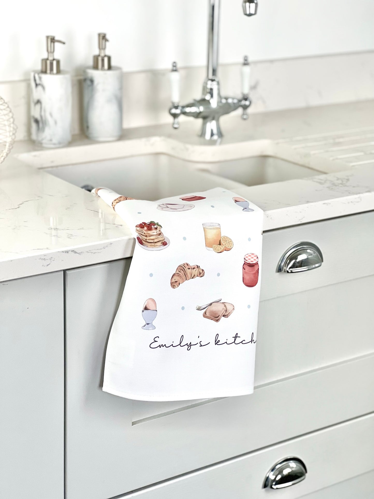 Breakfast Food Personalised Tea Towel