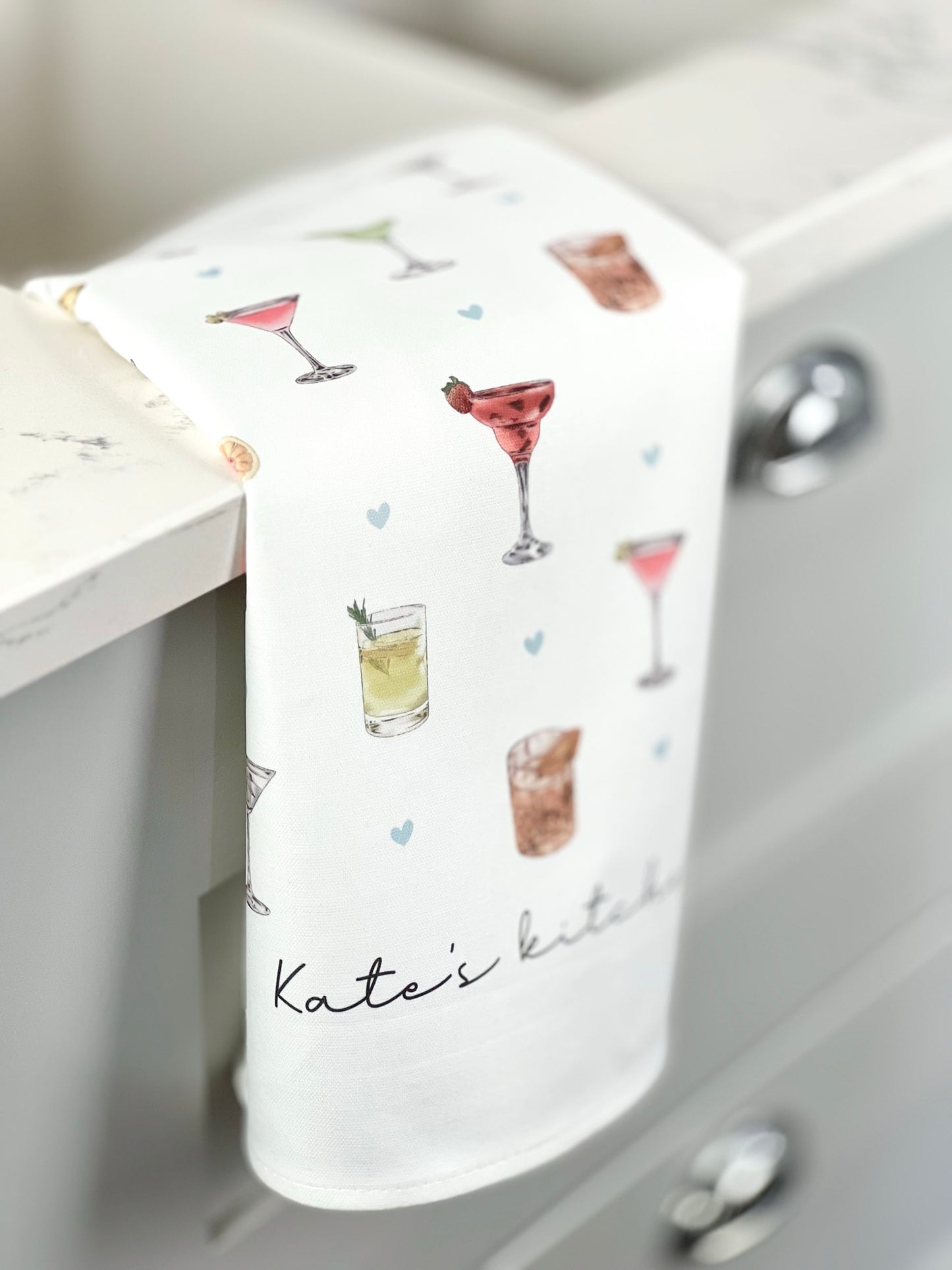 Cocktail Personalised Tea Towel