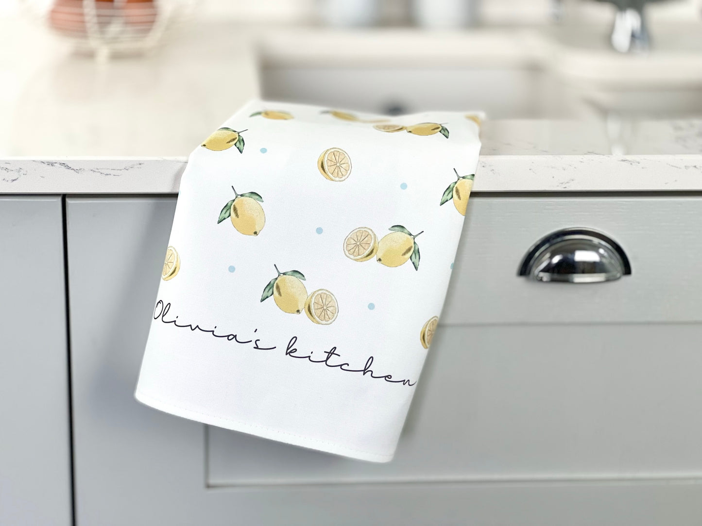 Lemons Personalised Tea Towel