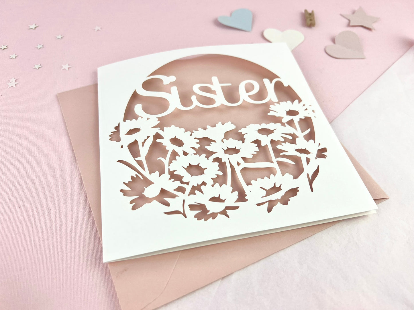 Floral Sister Papercut Card