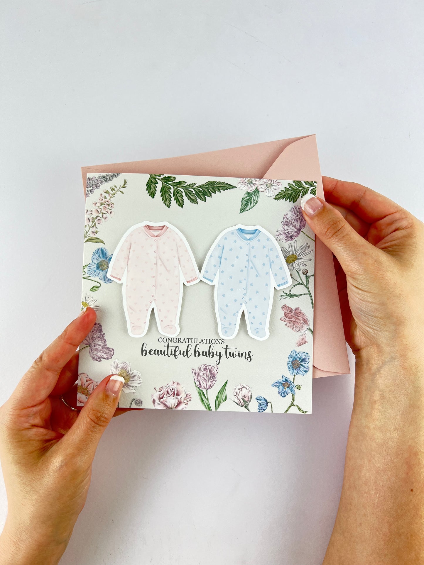 Twins Baby Grow Card