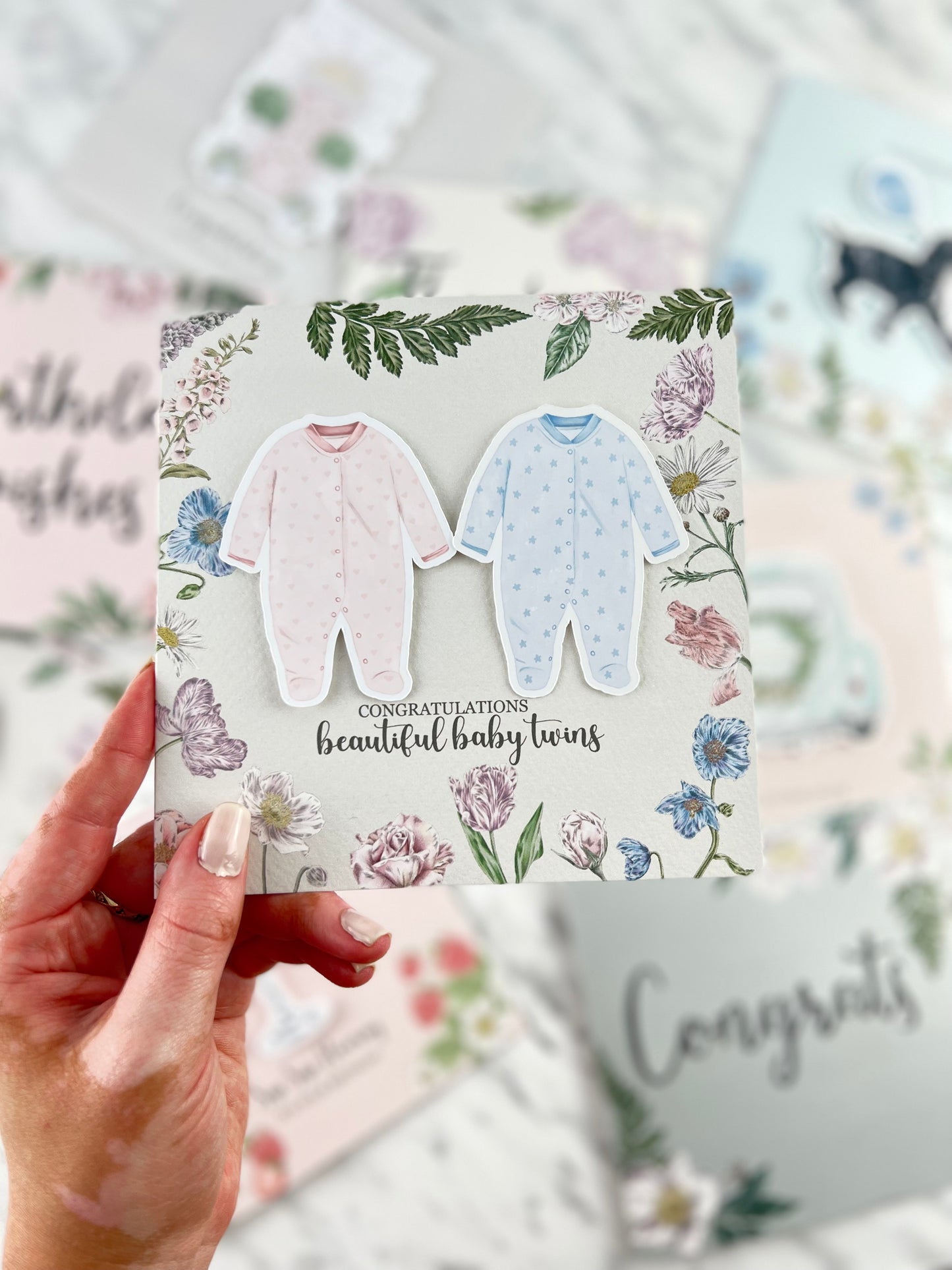 Twins Baby Grow Card
