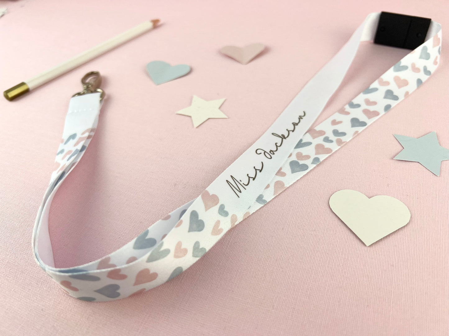 Love Hearts Personalised Lanyard
