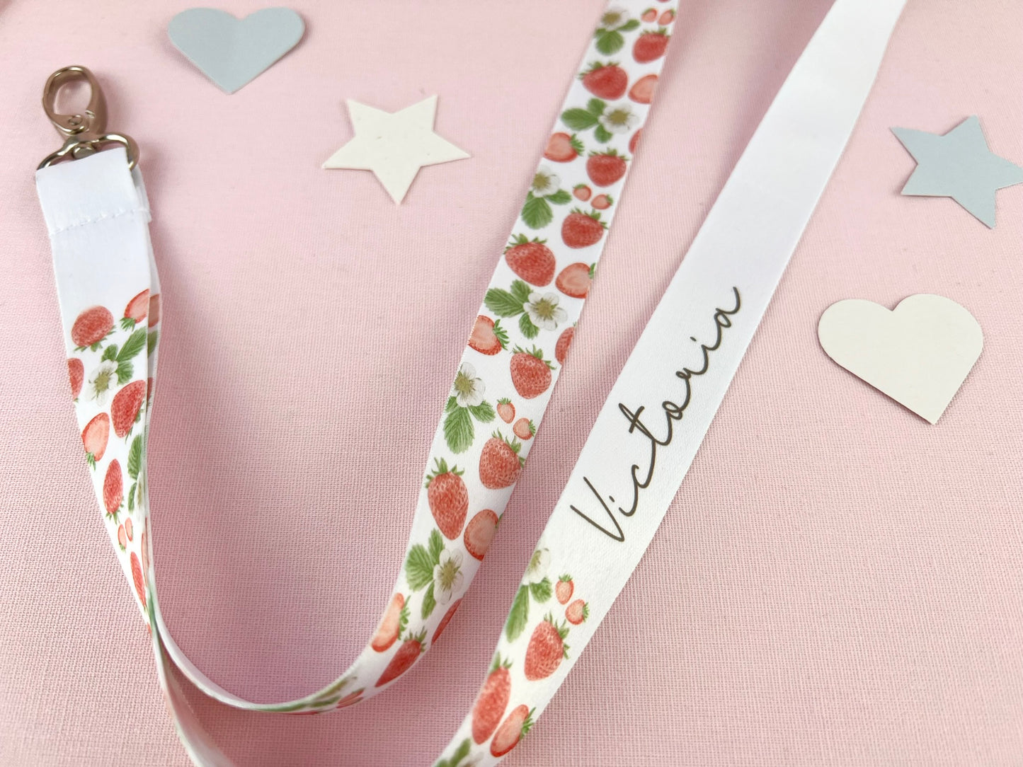 Strawberries Personalised Lanyard