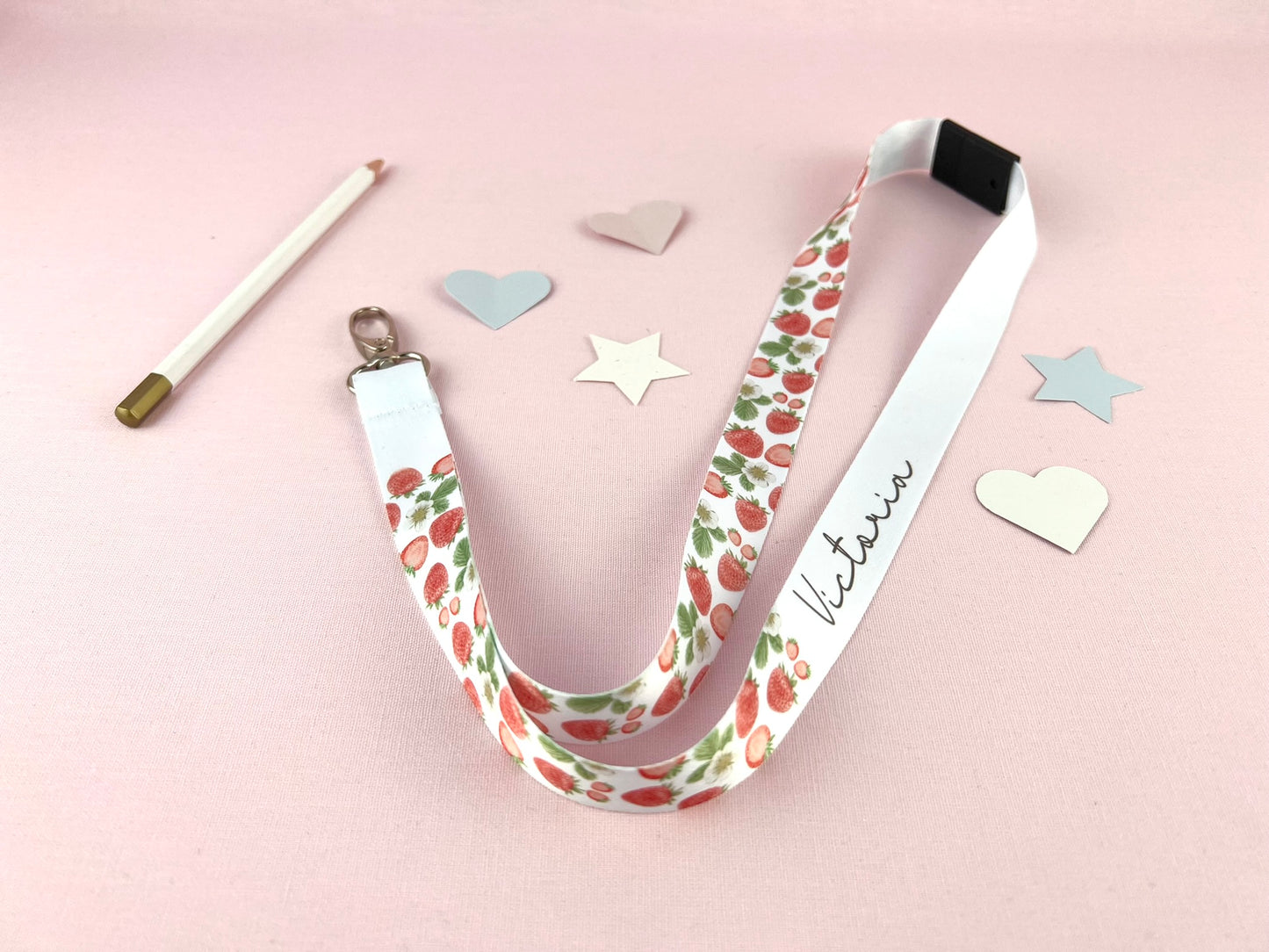 Strawberries Personalised Lanyard