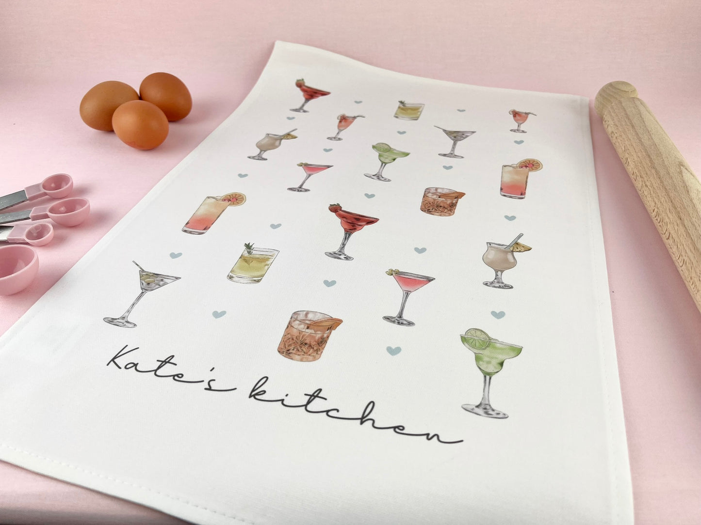 Cocktail Personalised Tea Towel