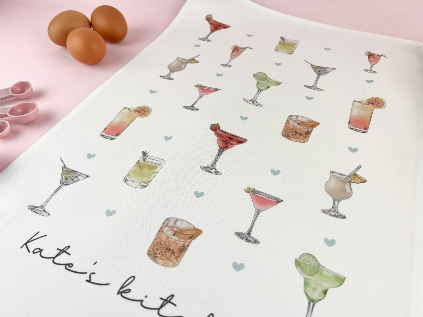 Cocktail Personalised Tea Towel