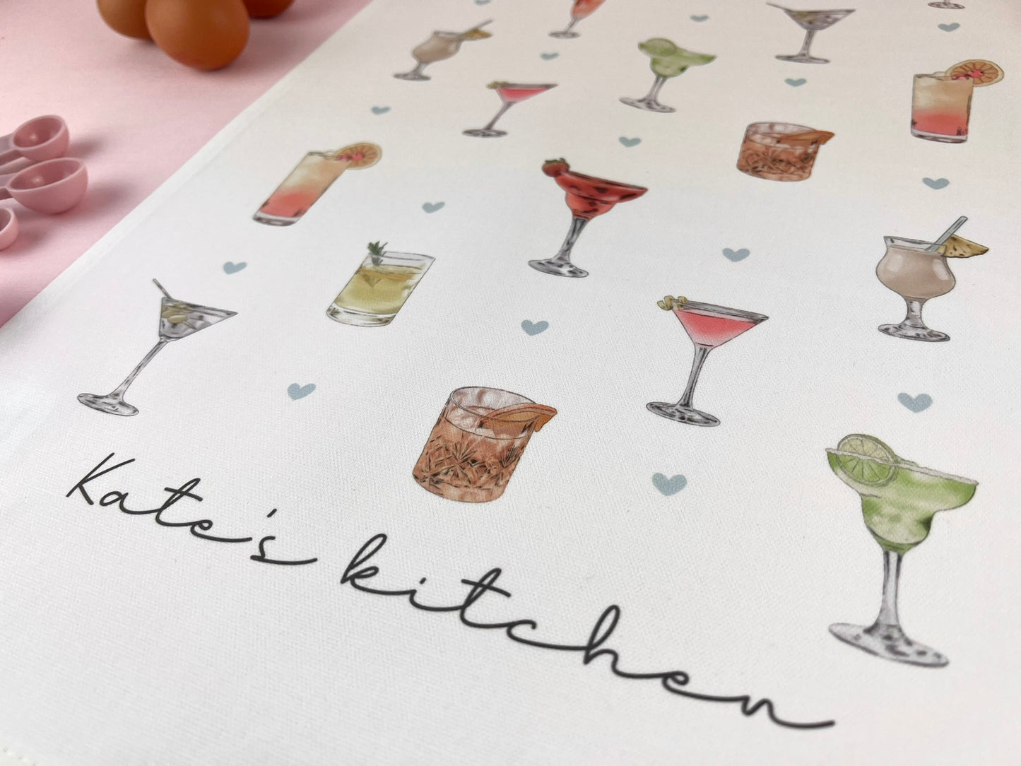 Cocktail Personalised Tea Towel