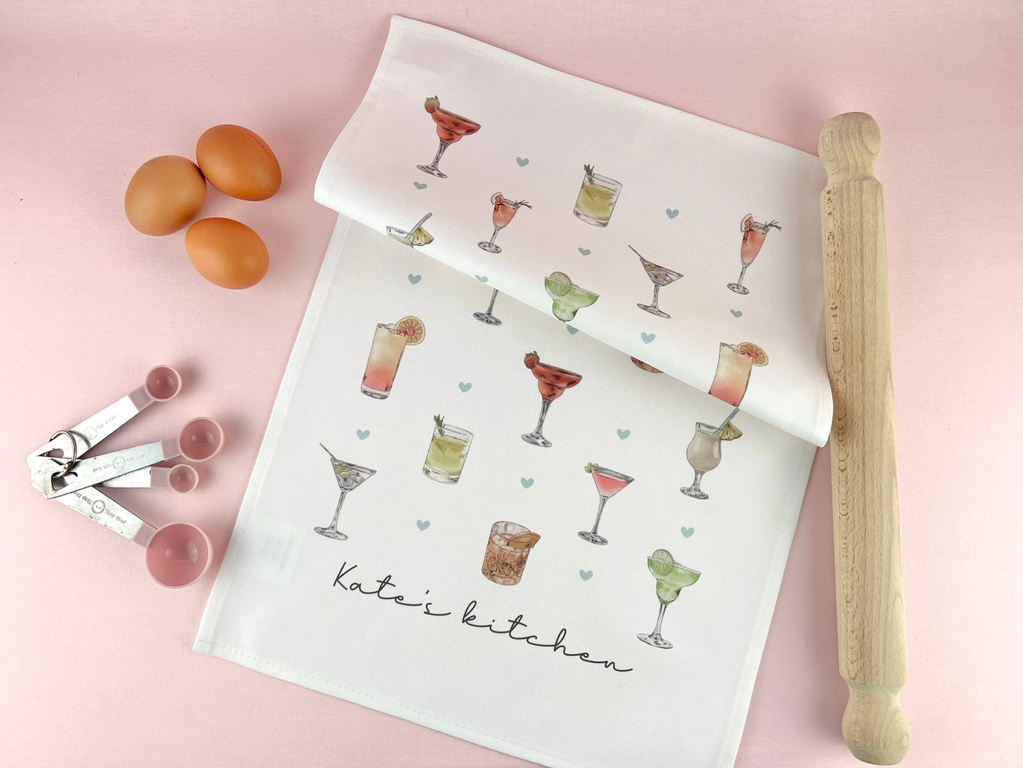 Cocktail Personalised Tea Towel