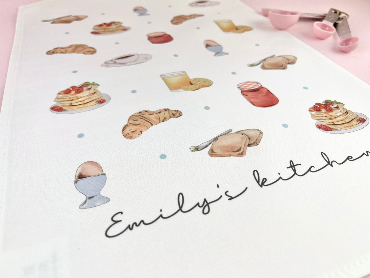 Breakfast Food Personalised Tea Towel