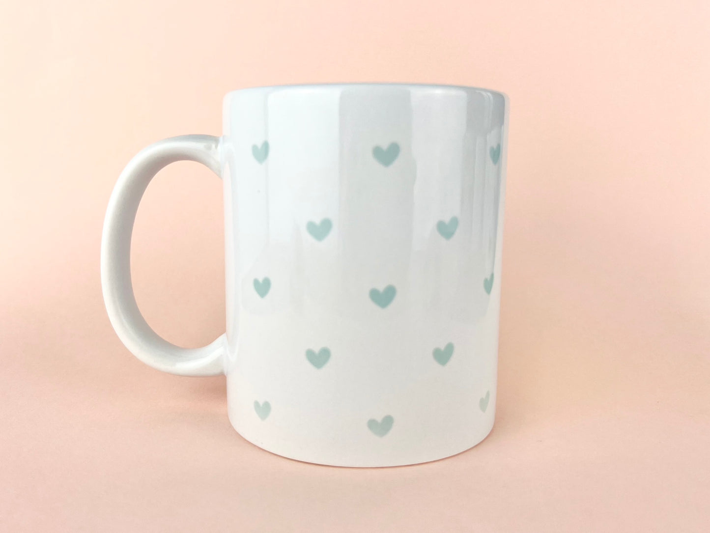 Blue Love Hearts Personalised Mug