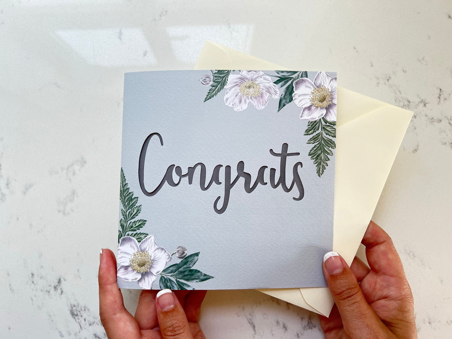 Anemone Congrats Papercut Card