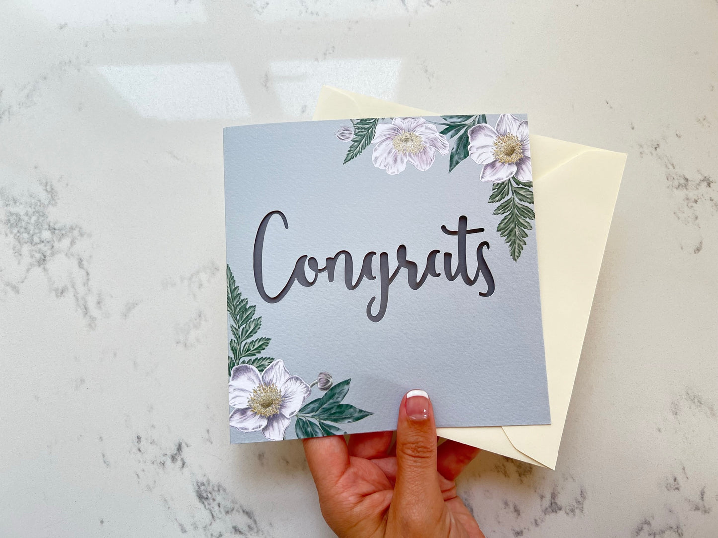 Anemone Congrats Papercut Card