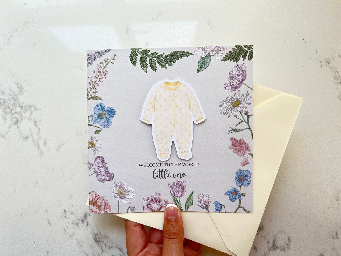 Yellow Baby Grow Card