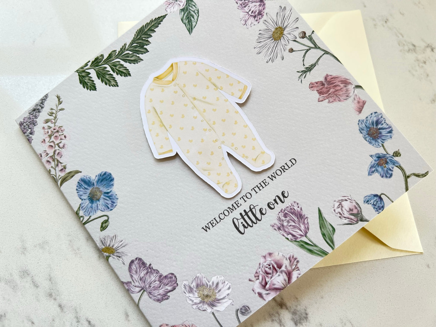 Yellow Baby Grow Card