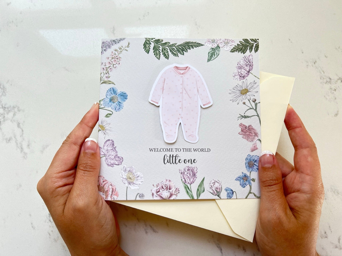 Pink Baby Grow Card
