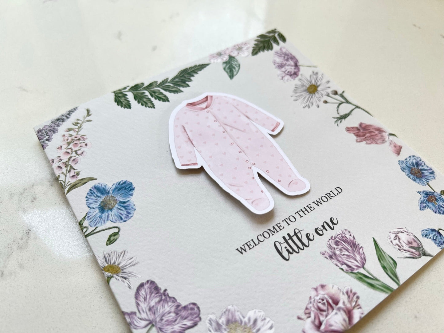Pink Baby Grow Card