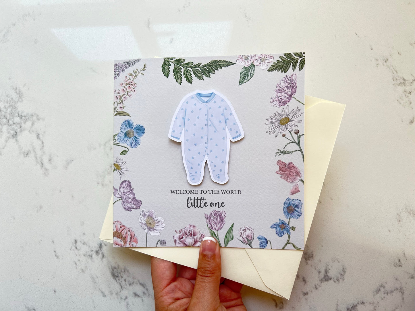 Blue Baby Grow Card