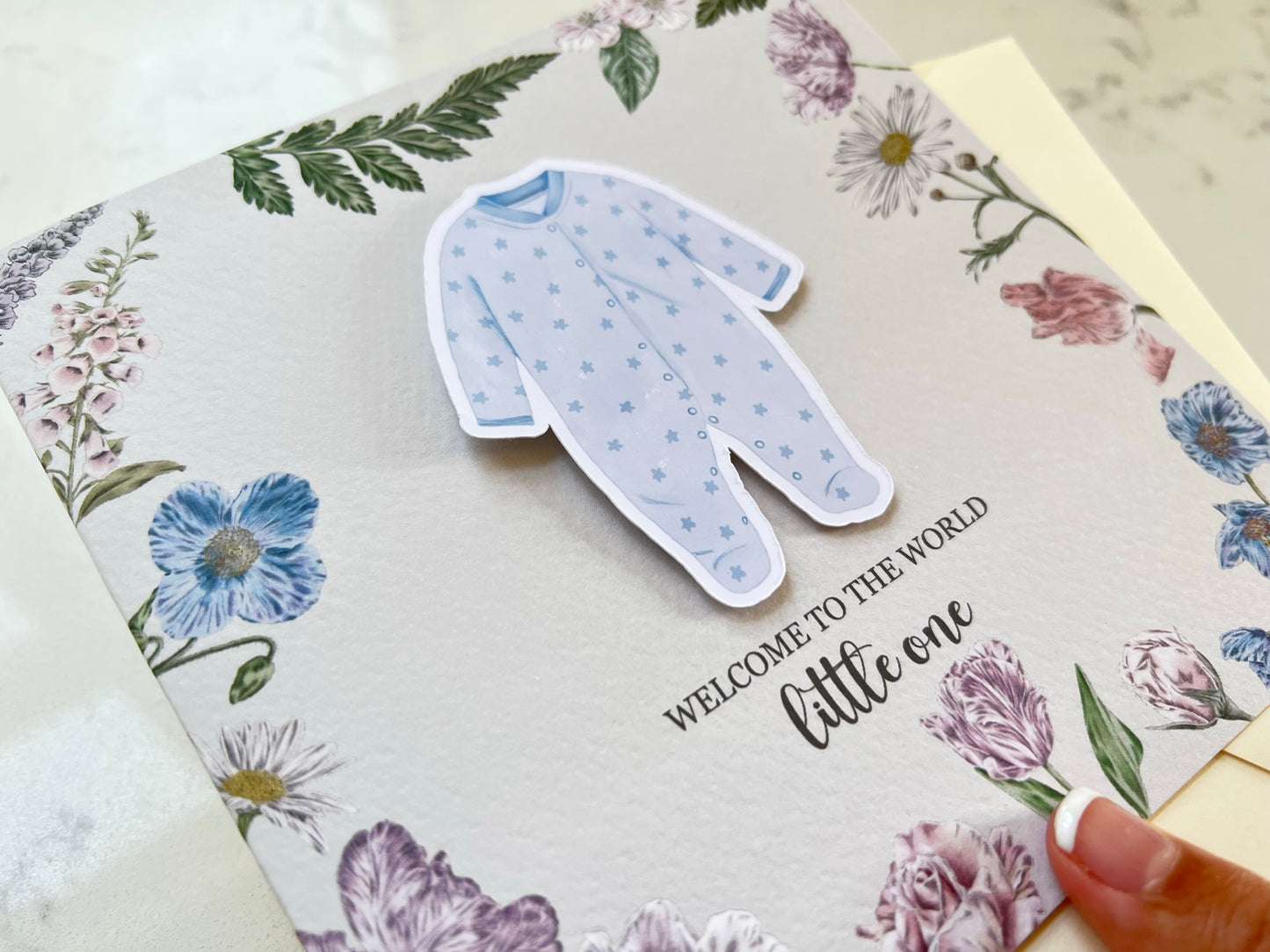 Blue Baby Grow Card