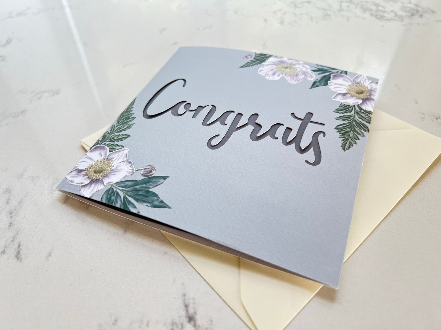 Anemone Congrats Papercut Card