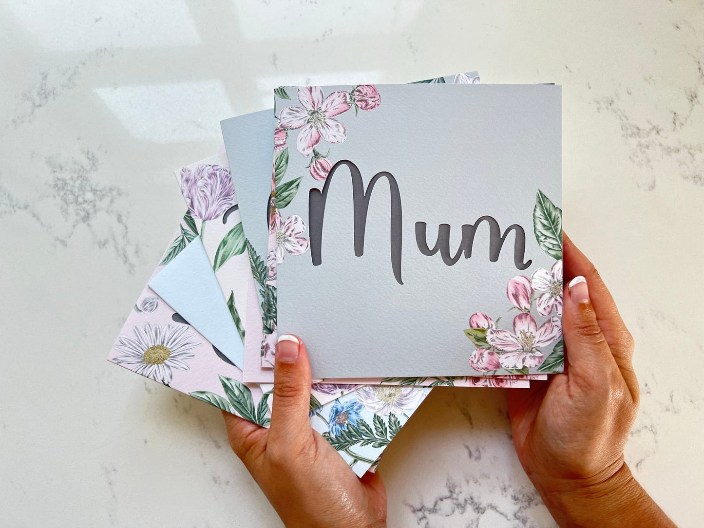 Apple Blossom Mum Paper Cut Card