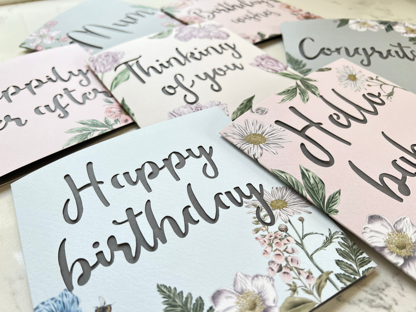Wildflower Happy Birthday Papercut Card