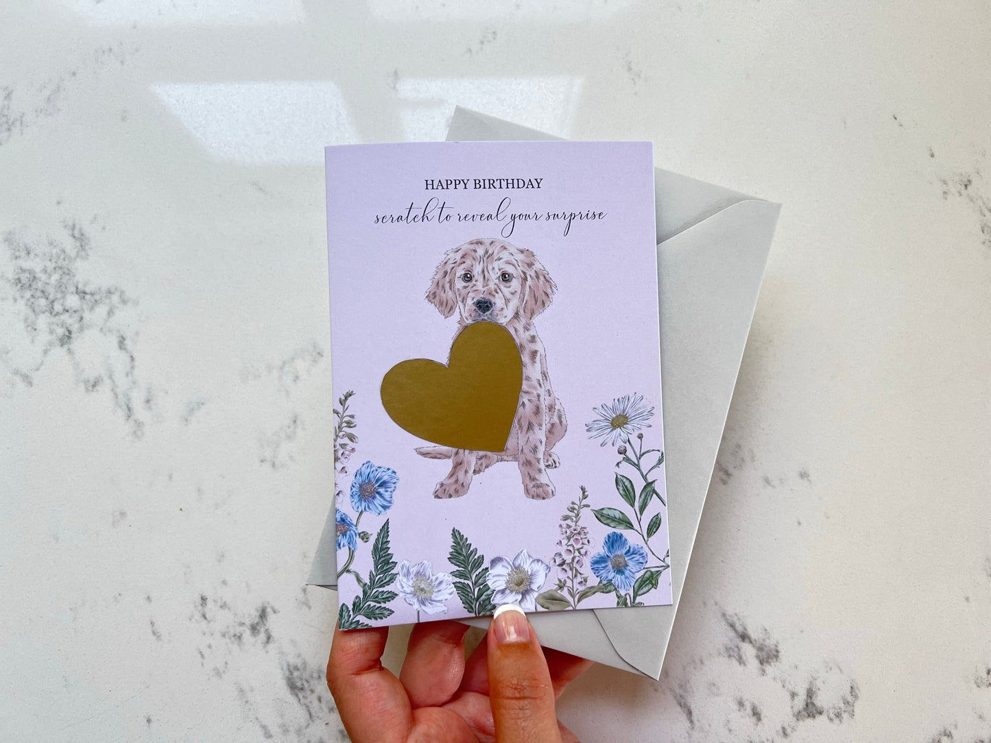 Puppy Birthday Surprise Scratch Reveal Card
