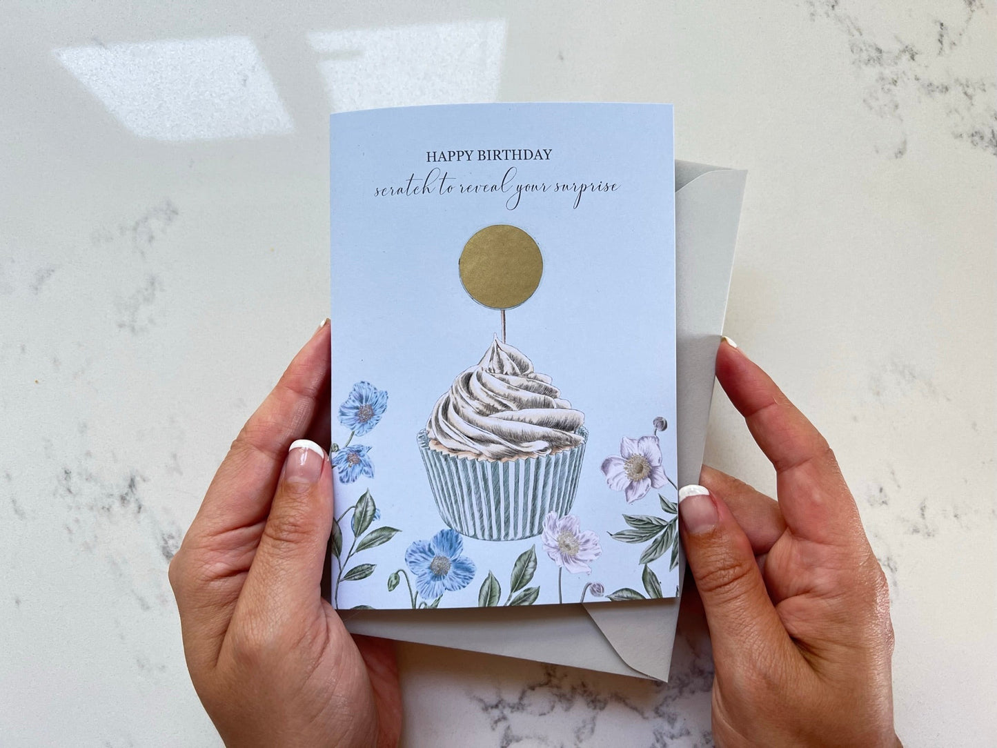 Cupcake Birthday Surprise Scratch Reveal Card