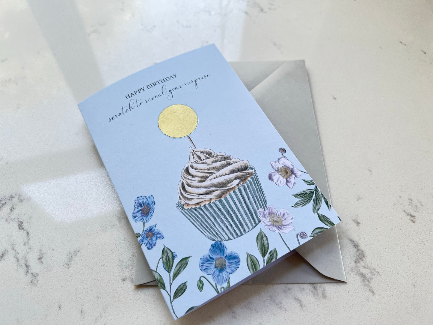 Cupcake Birthday Surprise Scratch Reveal Card