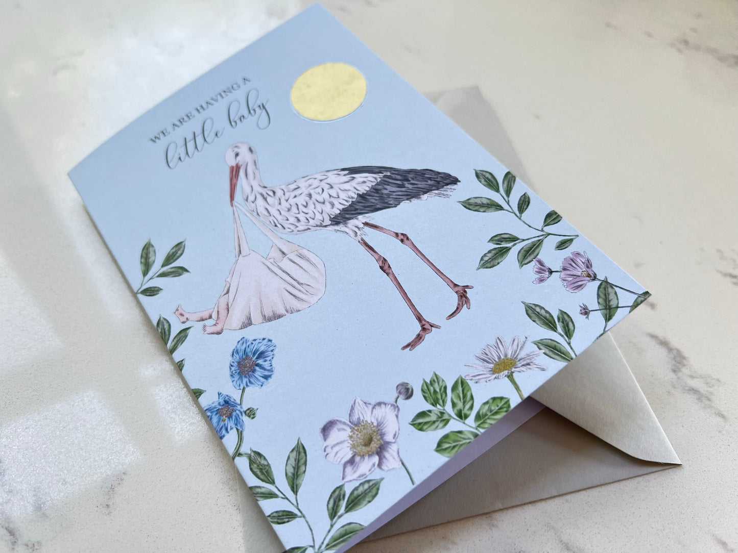 Stork Gender Reveal Surprise Scratch Card