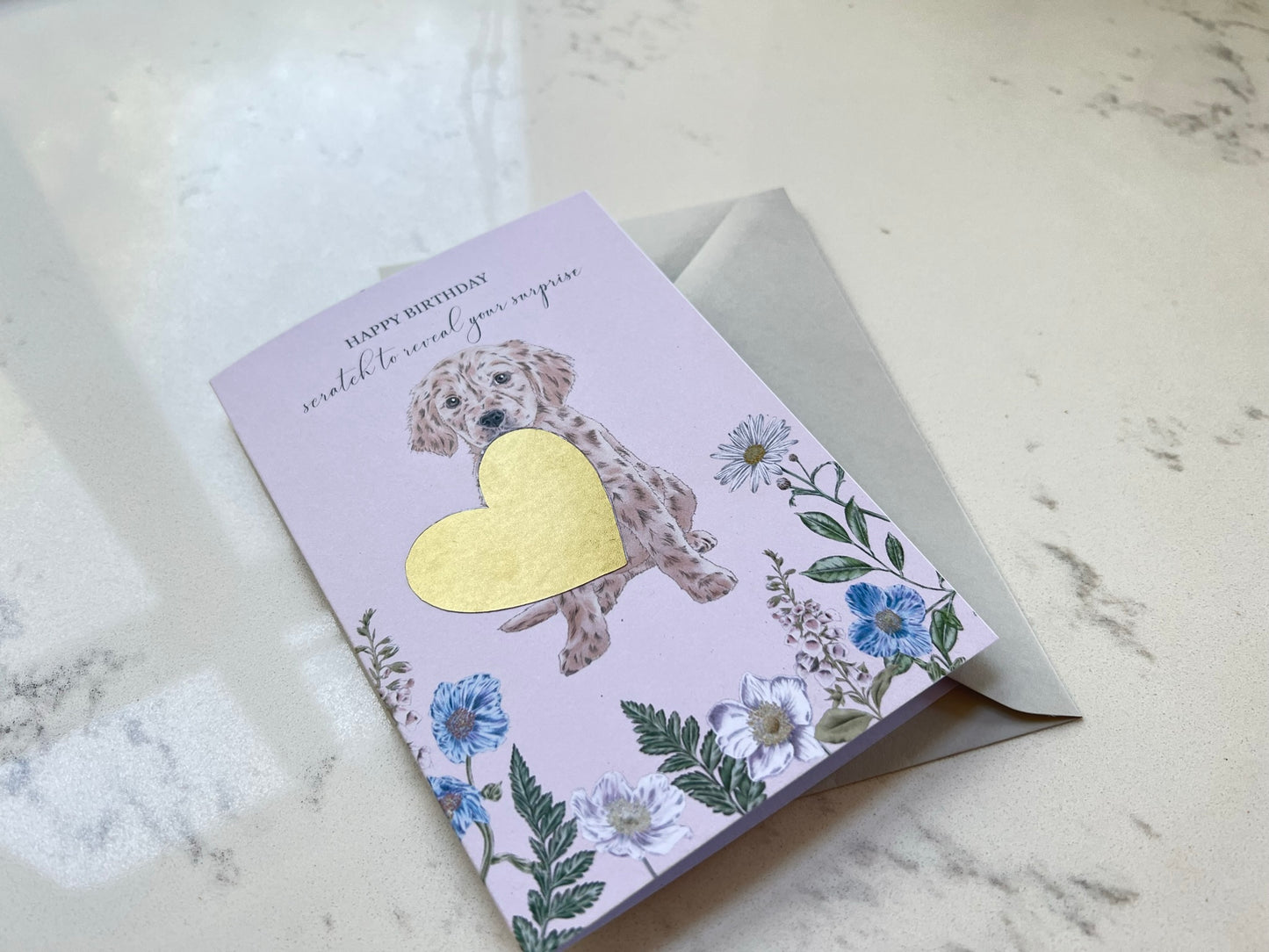 Puppy Birthday Surprise Scratch Reveal Card