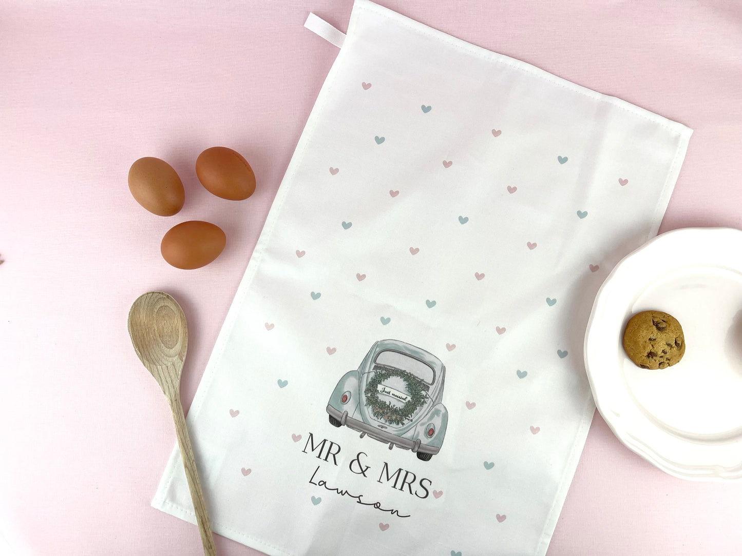 Mr and Mrs Personalised Tea Towel