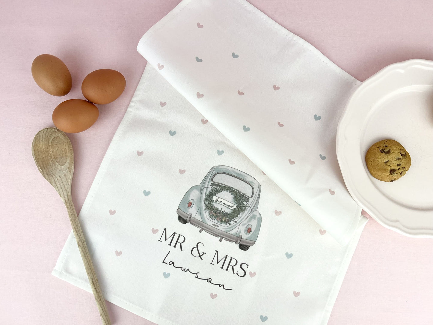 Mr and Mrs Personalised Tea Towel