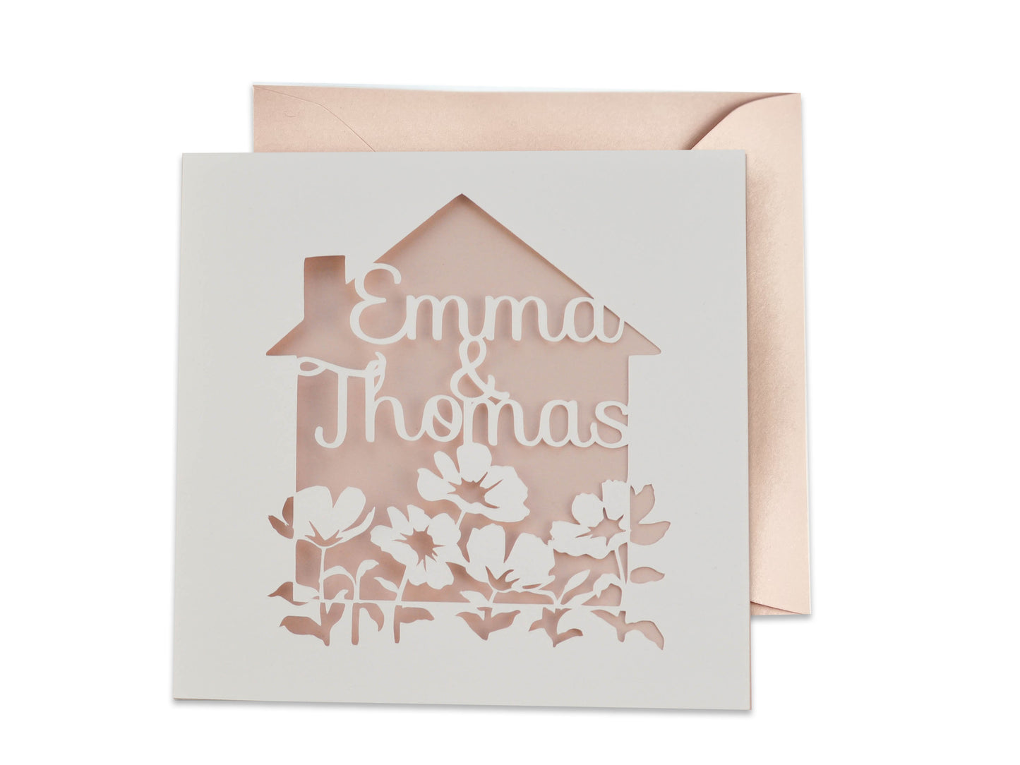 Floral House Papercut Card