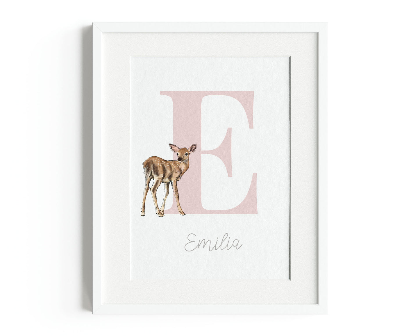 Personalised Woodland Initial Letter Print