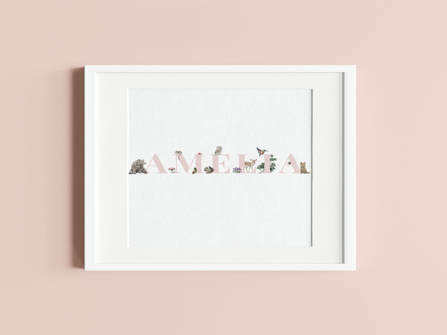 Personalised Woodland Name Print